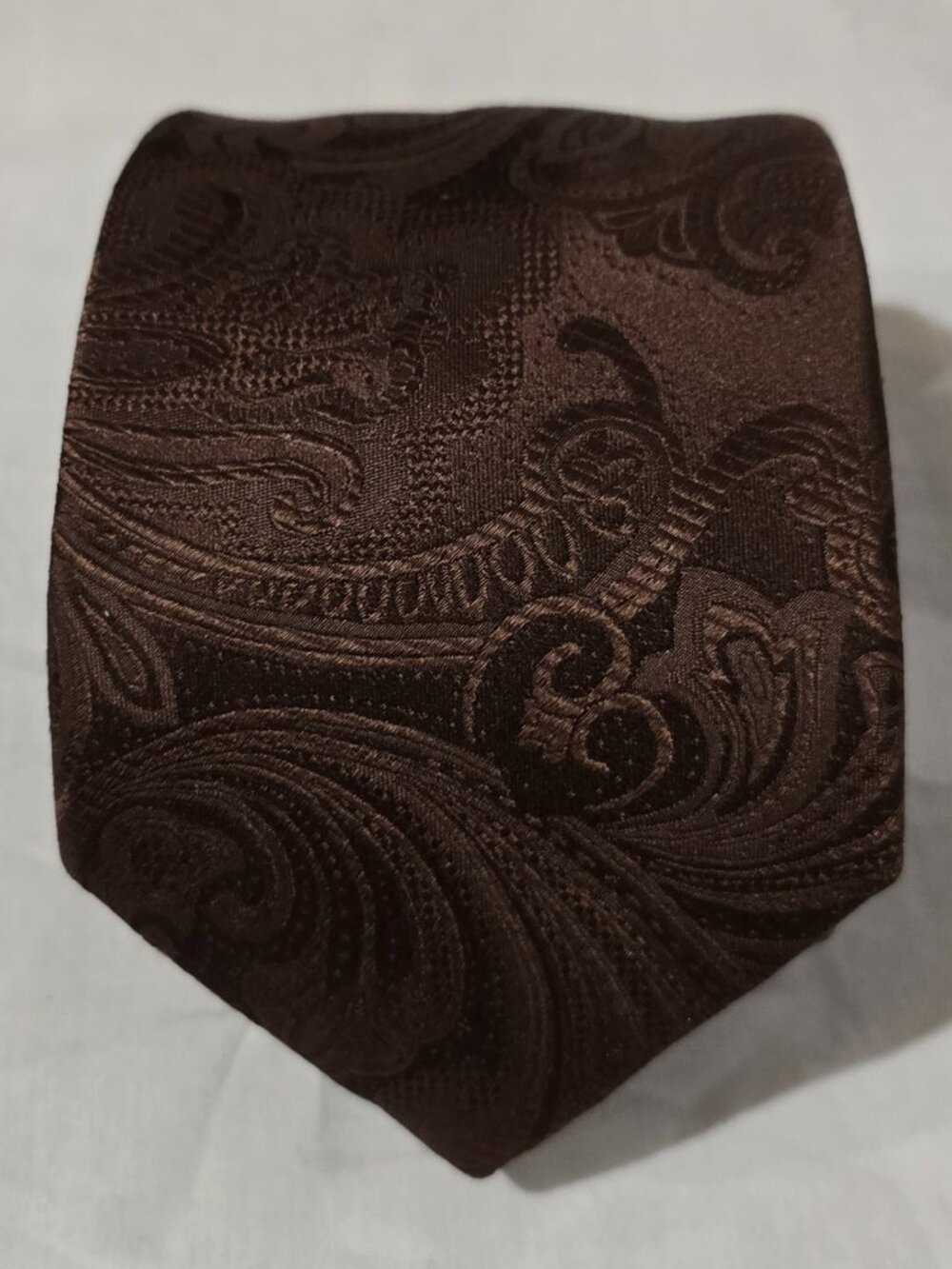 Steven Land The BIG Knot Hand Made Silk Necktie - Brown Paisley